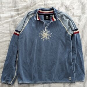 Vintage Dale of Norway light blue wool ski sweater, size large